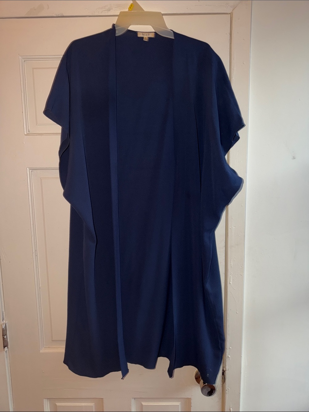 love J Navy Open Front Draped Women’s Top